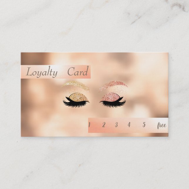 Carte de fidélité Bokeh Glittery Faux Lashes (Devant)