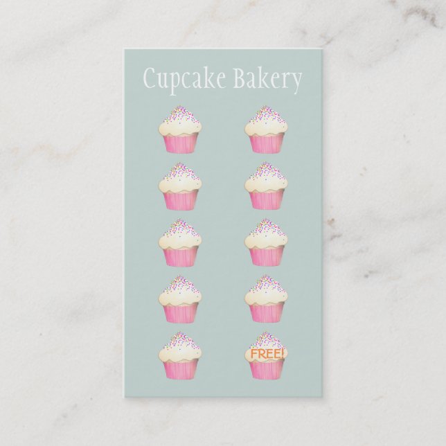 Carte De Fidélité Boulangerie Cupcake Baker Client Loyalty Punch (Devant)