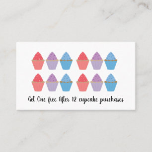 Carte De Fidélité Boulangerie de fabrication de cupcake Whimsical