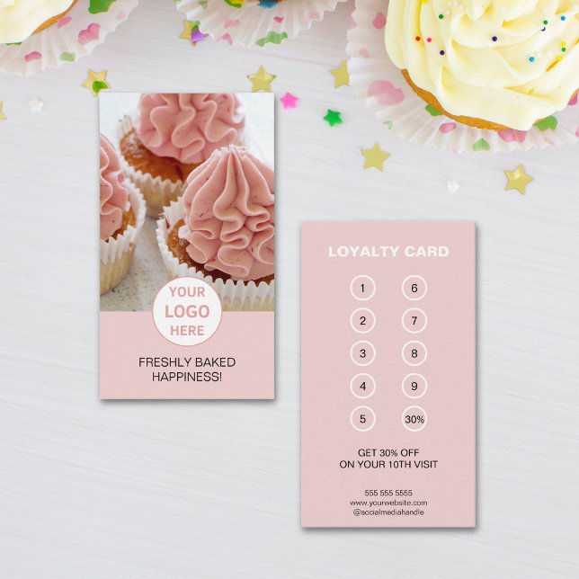 Carte De Fidélité Boulangerie de logo personnalisée Professionnel (Custom Logo Bakery Professional Business Loyalty Card)