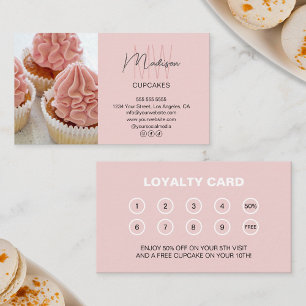 Carte De Fidélité Boulangerie Monogramme Logo Récompense d'affaires