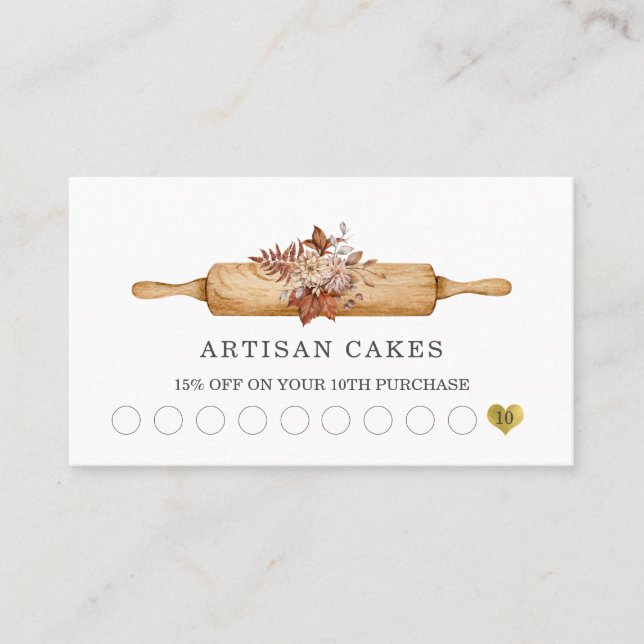 Carte De Fidélité Boulangerie Pâtisserie Chef Boulangeries Outils Lo (Devant)
