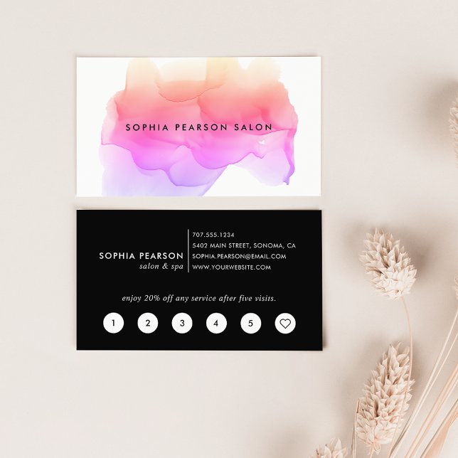 Carte De Fidélité Boulot d'aquarelle moderne (Créateur téléchargé)