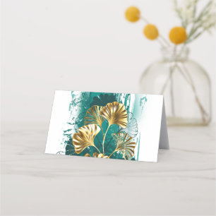 Carte De Fidélité Branche avec Feuilles d'or Ginko Biloba