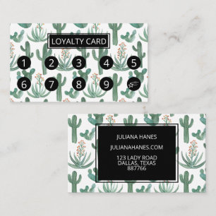 Carte De Fidélité Cactus du désert et succulents Motif d'aquarelle 1