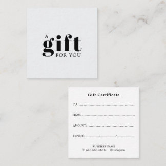 Carte De Fidélité Cadeau d'affaires simple et élégant