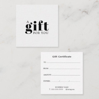 Carte De Fidélité Cadeau d'affaires simple et élégant