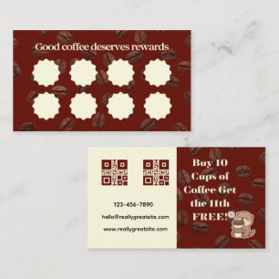 Carte de Fidélité Café - Achetez 10, 1 Gratuit Réc