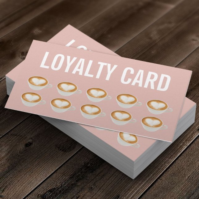 Carte De Fidélité Café Elégant Blush Pink Loyalty (Créateur téléchargé)