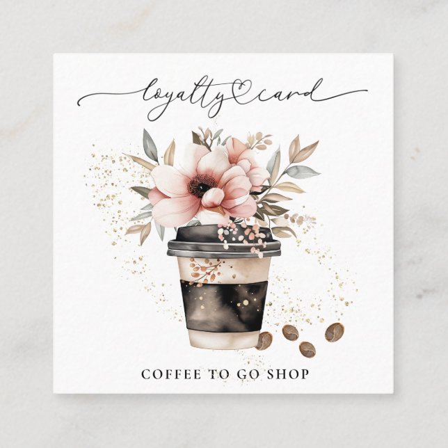 Carte De Fidélité *~* Café Floral Aller Espresso QR Rewards (Dos)