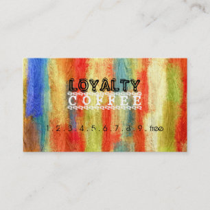 Carte De Fidélité Café Loyauté Poing Grain de Bois Coloré #5