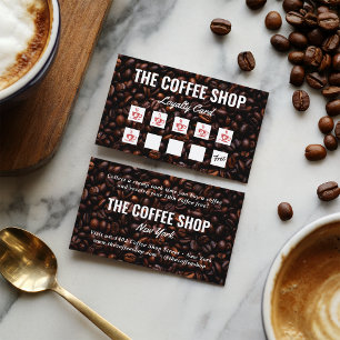 Carte De Fidélité Café minimaliste en haricots bruns foncés