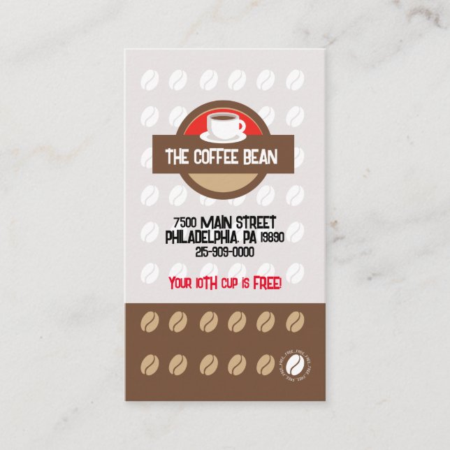 Carte De Fidélité Café moderne Loyauté Punch off Coupon Business (Devant)