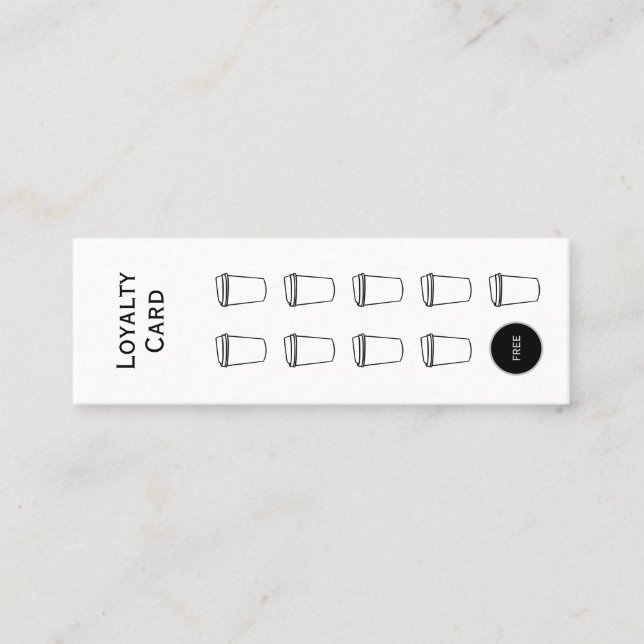 Carte de fidélité café, propre et simple, budget (Devant)
