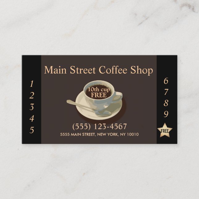 Carte De Fidélité Café Shop Client Loyalty Punch (Devant)