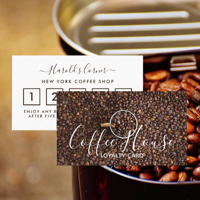 Carte de fidélité Café Shop - Coffee Bean Cup (Créateur téléchargé)