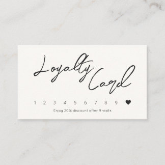 Carte De Fidélité Calligraphie minimale Code QR commercial écrit à l