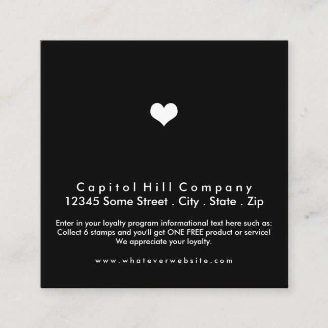 Carte De Fidélité carré de coeur loyal (Devant)