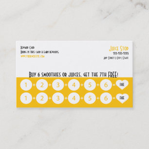 Carte de fidélité Carte de visite Smoothie & Juice
