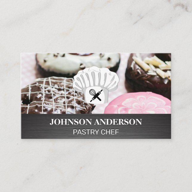 Carte De Fidélité Chef Casquette Rolling Pin et Whisk | Donuts (Devant)