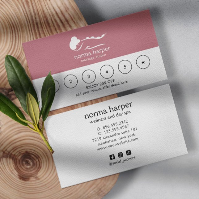Carte De Fidélité CHIC Business Reward 6 Punch Logo PINK (Créateur téléchargé)