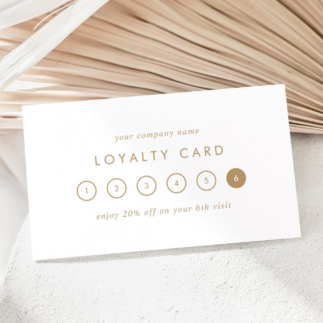Carte De Fidélité Chic Gold Typographie Business Reward 6 Punch (Créateur téléchargé)