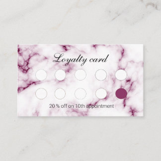Carte de fidélité Chic Pink Marble Nail Salon Pers