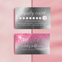 Carte de fidélité chic rose étincelante