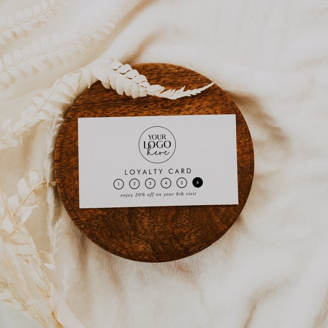 Carte De Fidélité Chic Typographie Logo Business Reward 6 Punch (Créateur téléchargé)