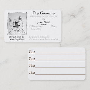 Carte De Fidélité chien drôle photo chien Grooming services de soins