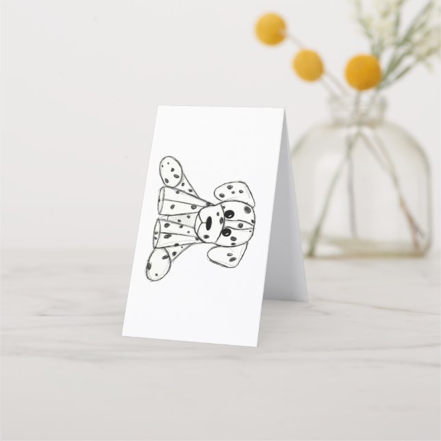 Carte De Fidélité Chien en dalmate dessin simple noir (Devant)