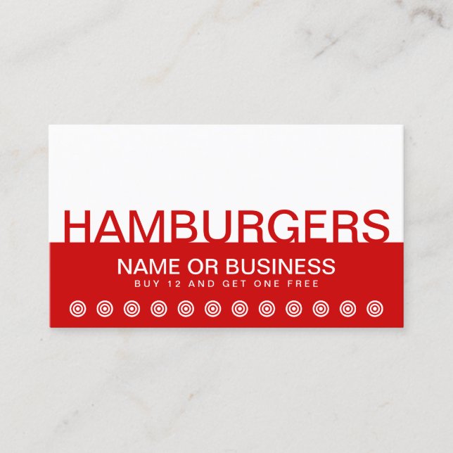 carte de fidélité client HAMBURGERS bold (Devant)