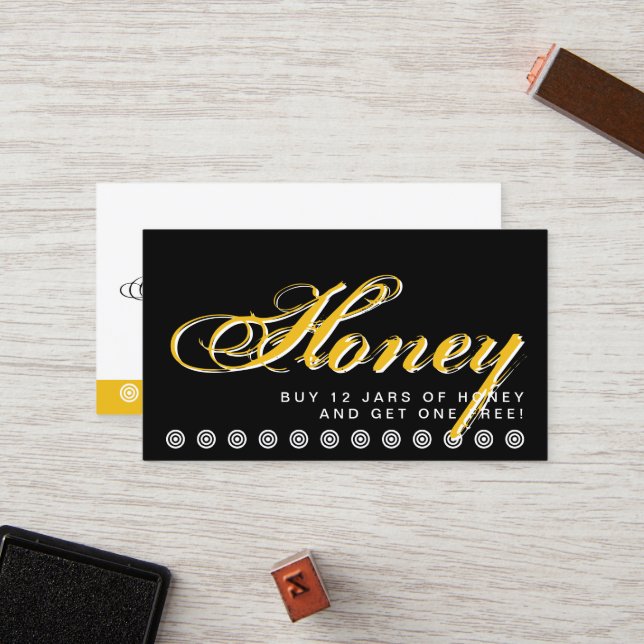 carte de fidélité client HONEY (Devant/Arrière en situation)