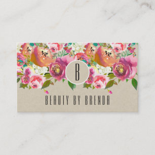 Carte de fidélité client Kraft rustique floral élé