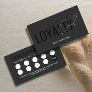 Carte De Fidélité Client moderne professionnel gris noir blanc