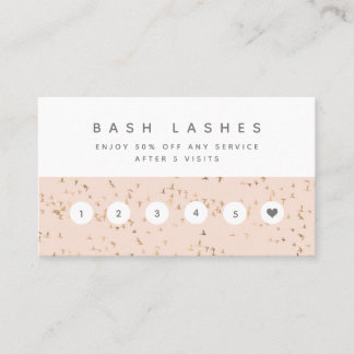Carte De Fidélité Client professionnel simple, Blush Pink et Gold
