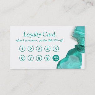 Carte De Fidélité Clou Salon Turquoise Parties scintillant verte Loy