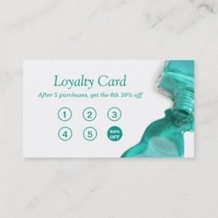 Carte De Fidélité Clou Salon Turquoise Parties scintillant verte Loy