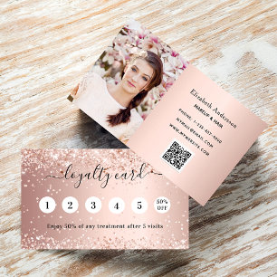 Carte De Fidélité Code or rose photo