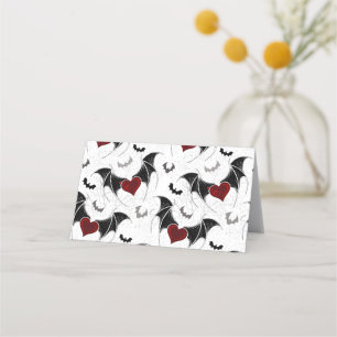 Carte De Fidélité Coeur d'Halloween avec ailes de chauve-souris noir