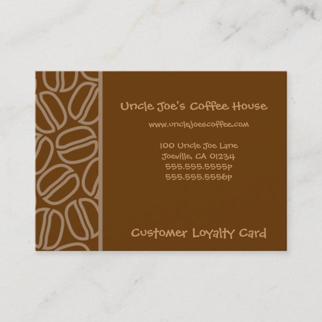 Carte De Fidélité Coffee Shoppe Business et Punch Cards (Devant)