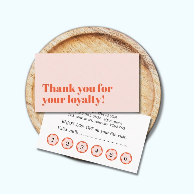 Carte De Fidélité Cool Elegant Pastel Bold Salon  (Créateur téléchargé)