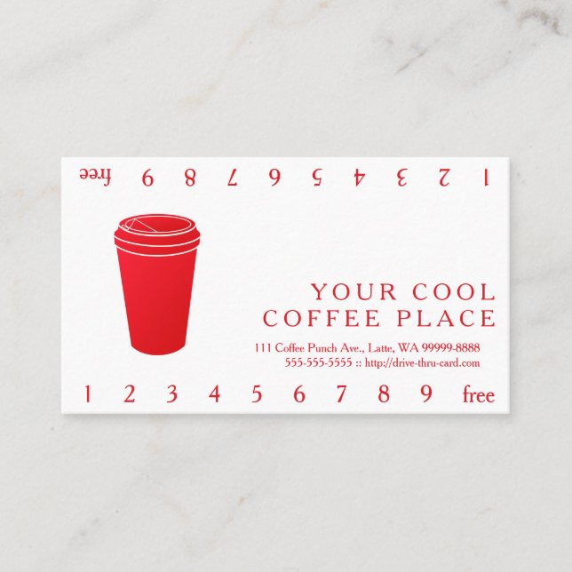 Carte De Fidélité Coupe de café rouge (Papier to-Go) (Devant)