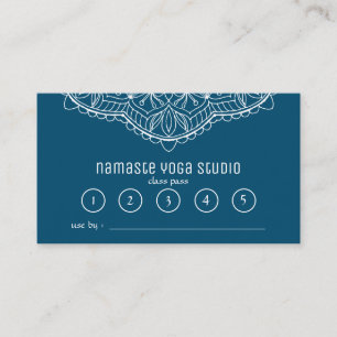Carte De Fidélité Cours de méditation Yoga Pass Turquoise Main rawn