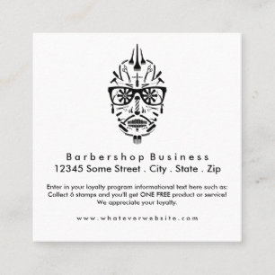 Carte De Fidélité crâne à sucre de la loyauté barbershop