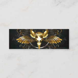 Carte De Fidélité Crâne d'oiseaux dorés sur arrière - plan noir