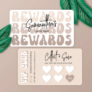 Carte De Fidélité Crème beige rétro Spa Eyelash de beauté moderne