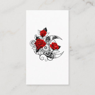 Carte De Fidélité Croissant mécanique avec roses rouges