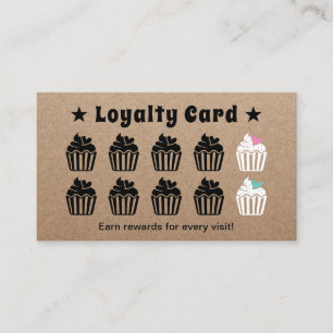Carte De Fidélité Cuisine Cupcakes Pâtisserie Boulangerie Kraft Loy