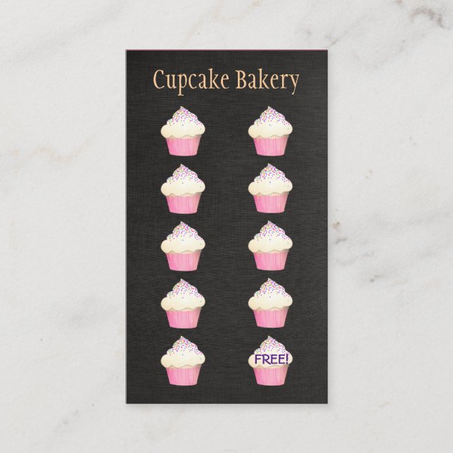 Carte De Fidélité Cupcake Baker Boulangerie Client Loyalty Punch (Devant)